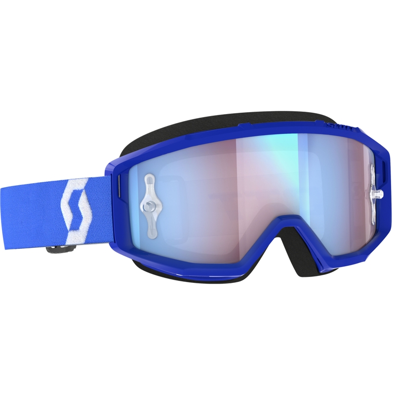 Ochelari de motocross SCOTT Primal CH albastru-alb cu plexiglas crom albastru