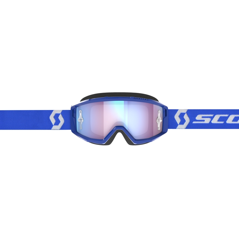 Ochelari de motocross SCOTT Primal CH albastru-alb cu plexiglas crom albastru