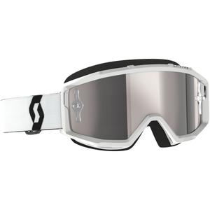 Ochelari de motocross SCOTT Primal CH alb cu plexiglas crom argintiu