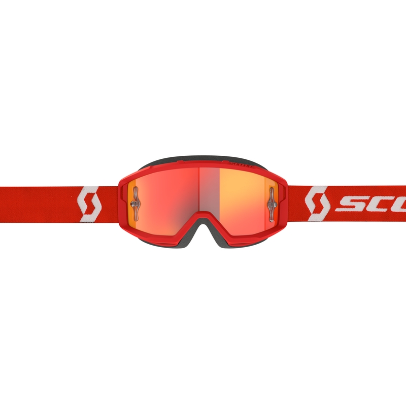 Ochelari de motocross SCOTT Primal CH roșu-alb cu plexiglas crom portocaliu
