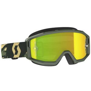 Ochelari de motocross SCOTT Primal CH camo kaki cu plexiglas galben crom