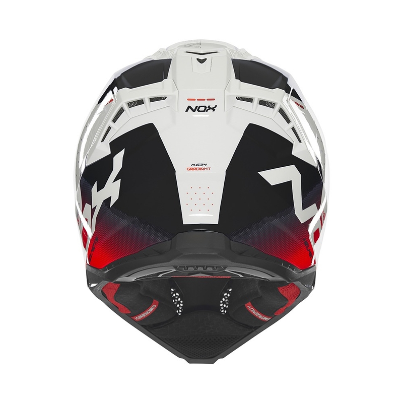 Casca motocross NOX N634 alb-negru-rosu