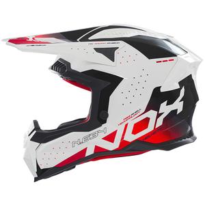 Casca motocross NOX N634 alb-negru-rosu