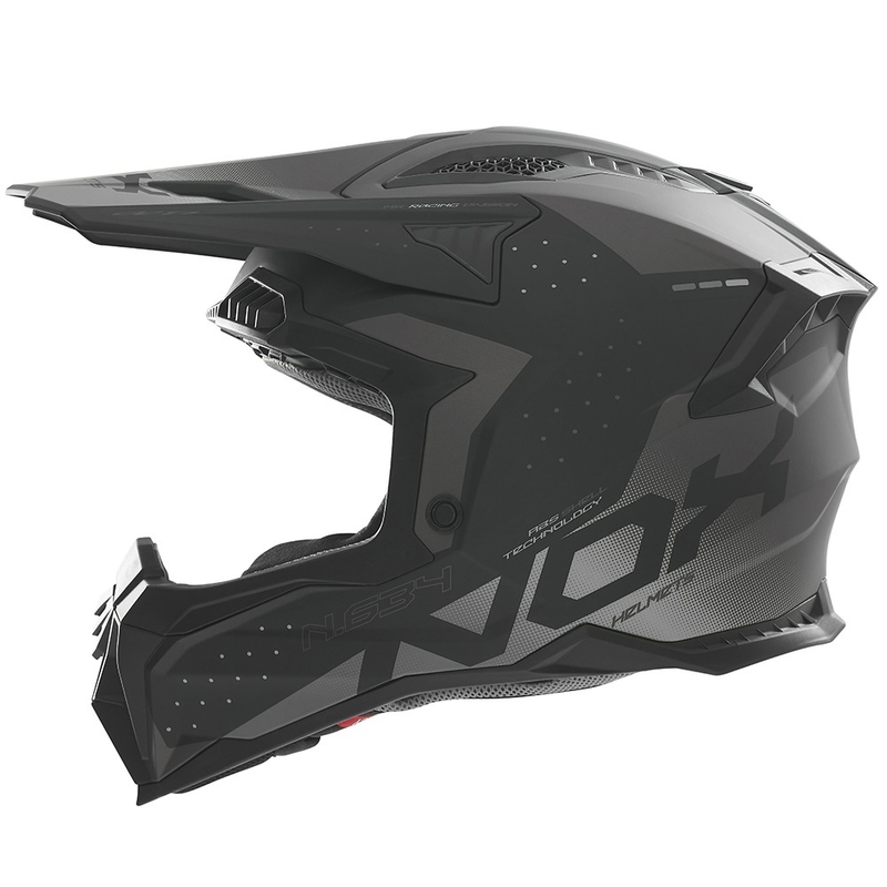 Casca motocross NOX N634 negru mat-argintiu