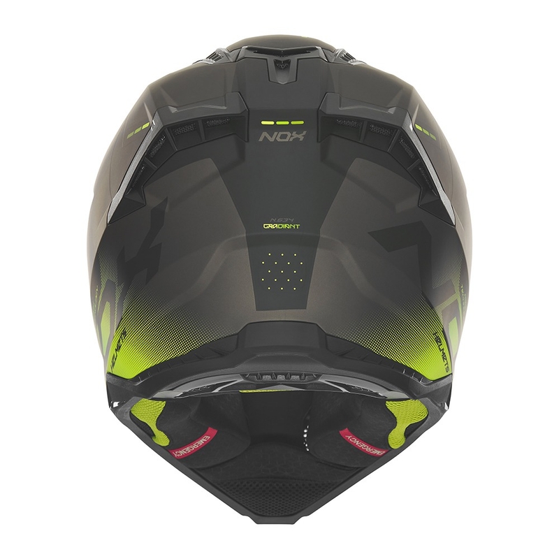 Casca motocross NOX N634 negru mat-galben fluo
