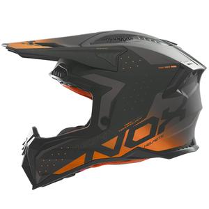 Casca motocross NOX N634 negru-portocaliu mat
