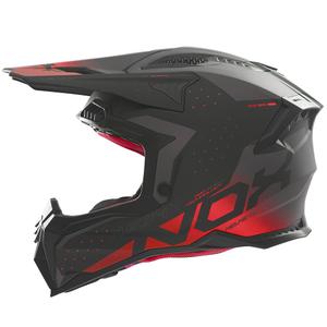 Casca motocross NOX N634 negru-rosu mat