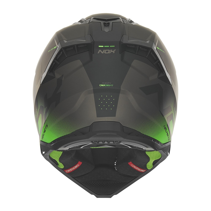Casca motocross NOX N634 negru-verde mat