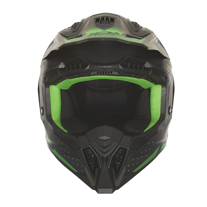 Casca motocross NOX N634 negru-verde mat