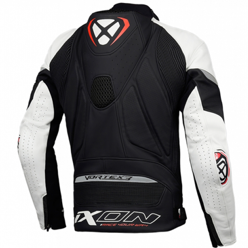 Geacă moto din piele IXON Vortex 3 negru-alb