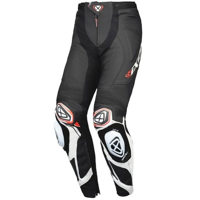 Pantaloni moto din piele IXON Vortex 3 negru-alb