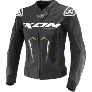 Geaca de motociclete din piele de dama IXON Vortex 3 negru-alb-auriu