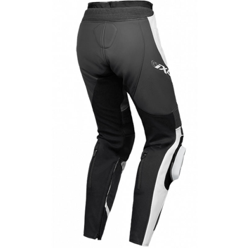 Pantaloni motociclete damă din piele IXON Vortex 3 negru-antracit-alb