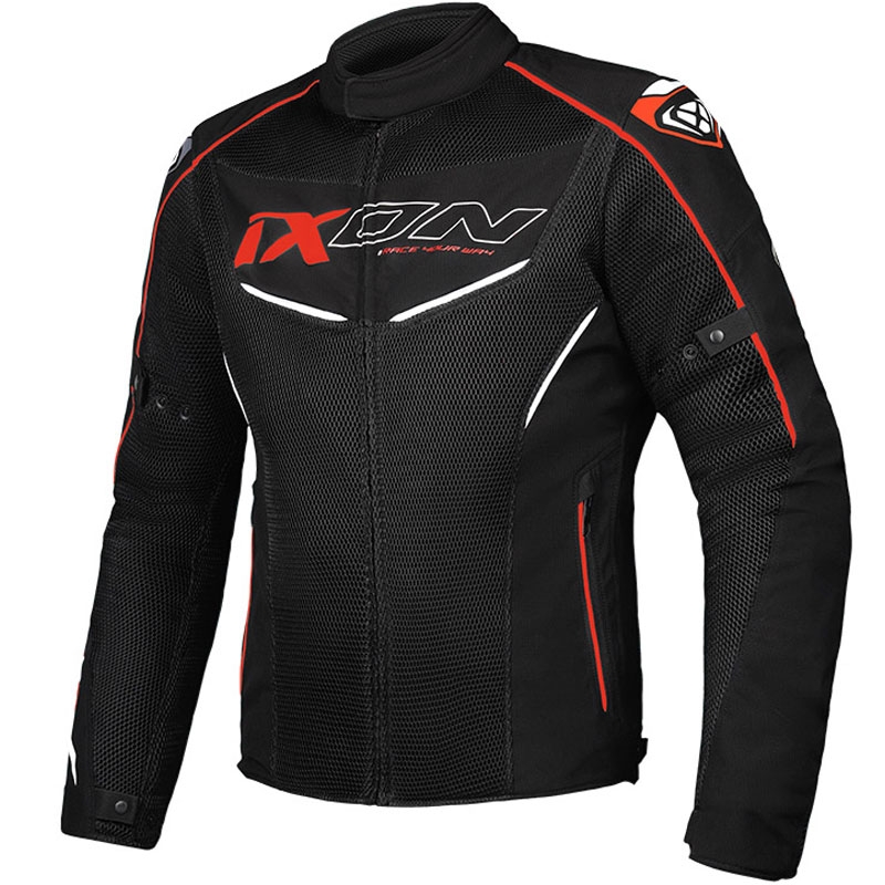 Geaca moto IXON Flicker negru-alb-rosu