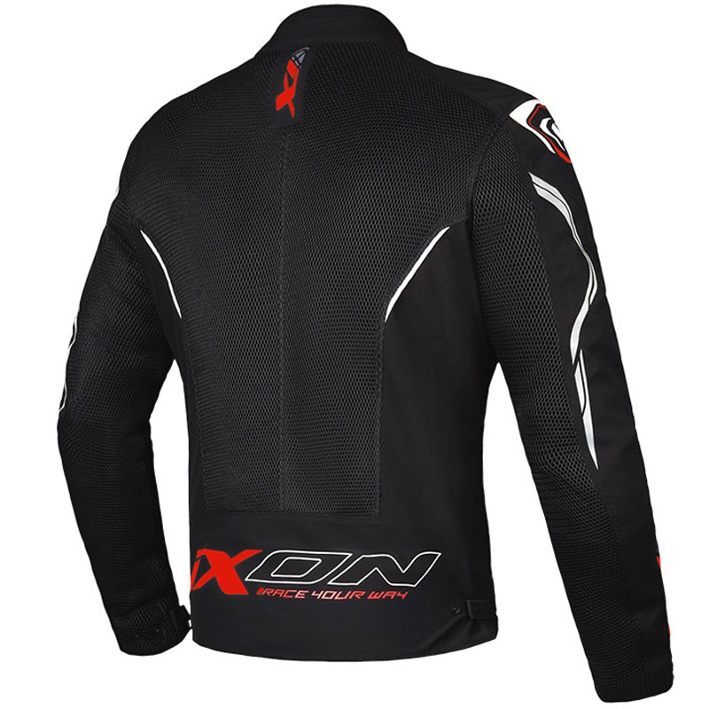 Geaca moto IXON Flicker negru-alb-rosu