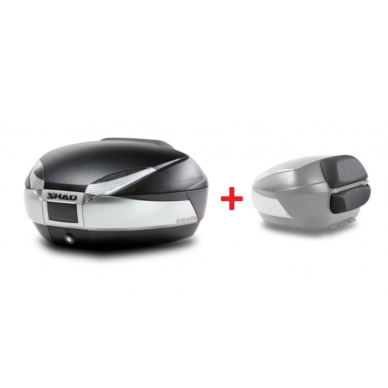 Top case SHAD SH48 New titanium with PREMIUM SMART lock and backrest