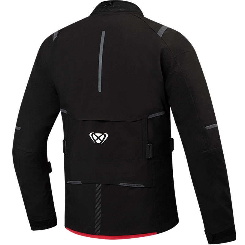 Geaca moto IXON M-Skeid negru-rosu fluo