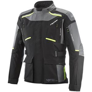 Geaca moto IXON Midgard negru-gri-galben fluo
