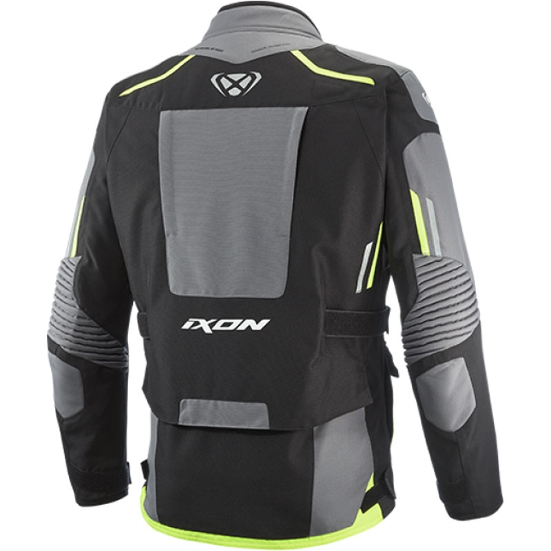 Geaca moto IXON Midgard negru-gri-galben fluo