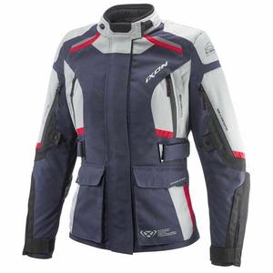 Geaca moto dama IXON Midgard gri-albastru-negru