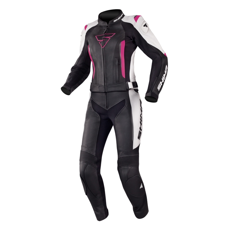 Salopeta de motocicletă Shima Miura Black-White-Fuchsia pentru femei lichidare