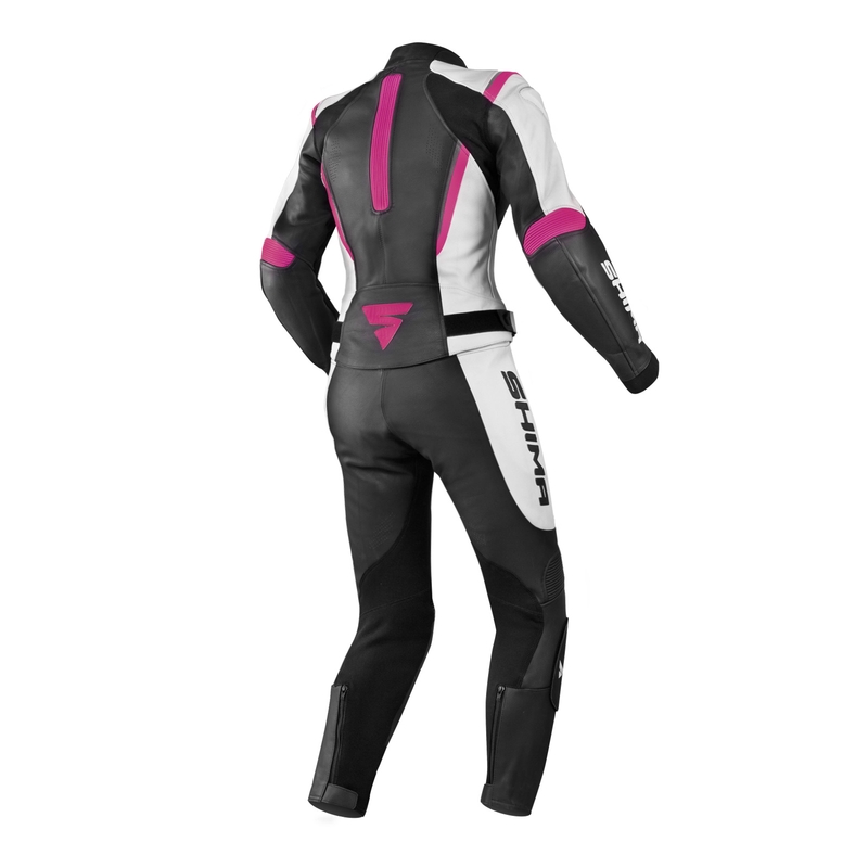 Salopeta de motocicletă Shima Miura Black-White-Fuchsia pentru femei lichidare