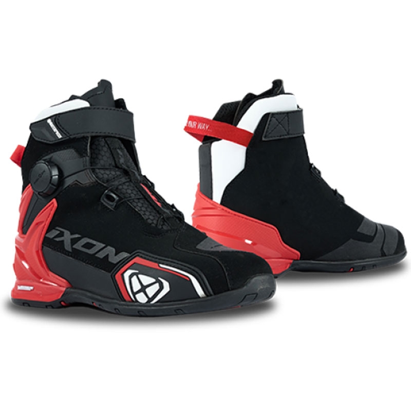 Ghete moto IXON Bull 2 WP negru-alb-rosu