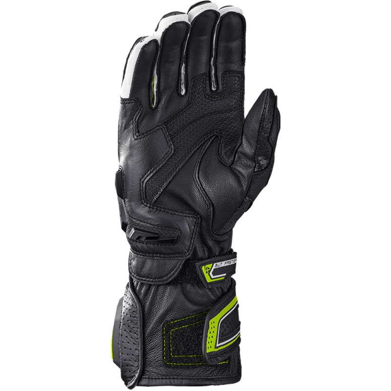 Mănuși moto IXON Tornado Air negru-alb-galben fluo