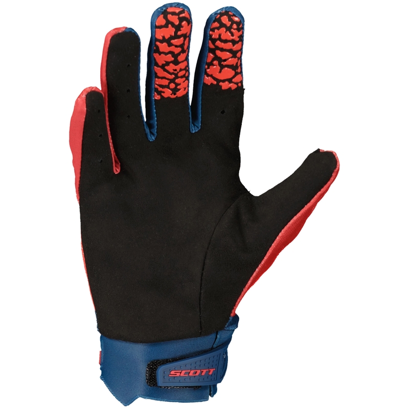 Manusi motocross copii SCOTT EVO TRACK albastru-rosu neon