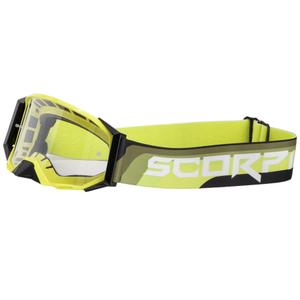 Ochelari de motocross Scorpion E24 fluo galben-negru cu plexiglas transparent