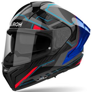Cască integrală pentru motocicletă Airoh MATRYX Rocket albastru-roșu lucios
