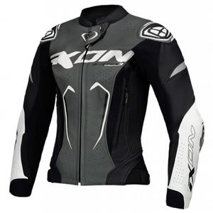 Geaca de motociclete din piele de dama IXON Vortex 3 negru-antracit-alb