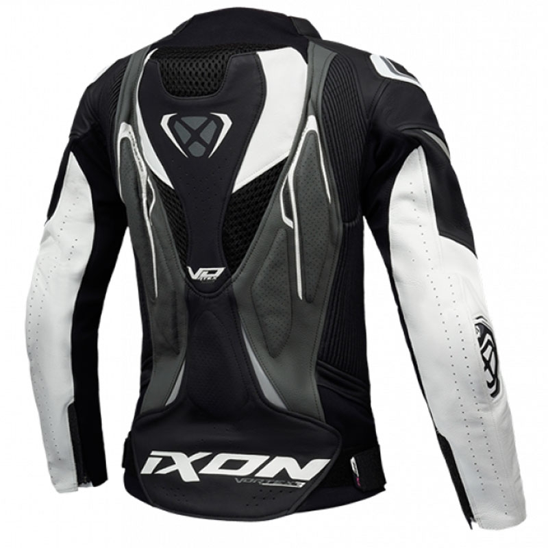 Geaca de motociclete din piele de dama IXON Vortex 3 negru-antracit-alb