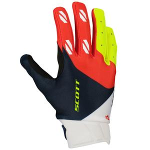 Mănuși de motocross SCOTT EVO RACE albastru-roșu-galben fluo