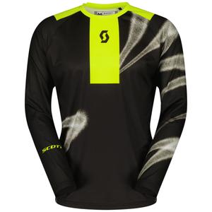 Tricou motocross SCOTT EVO Dirt negru-galben fluo