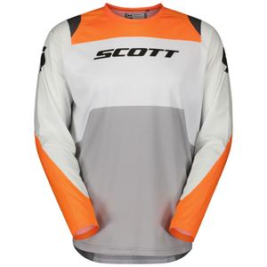 Tricou motocross SCOTT EVO Race alb-portocaliu