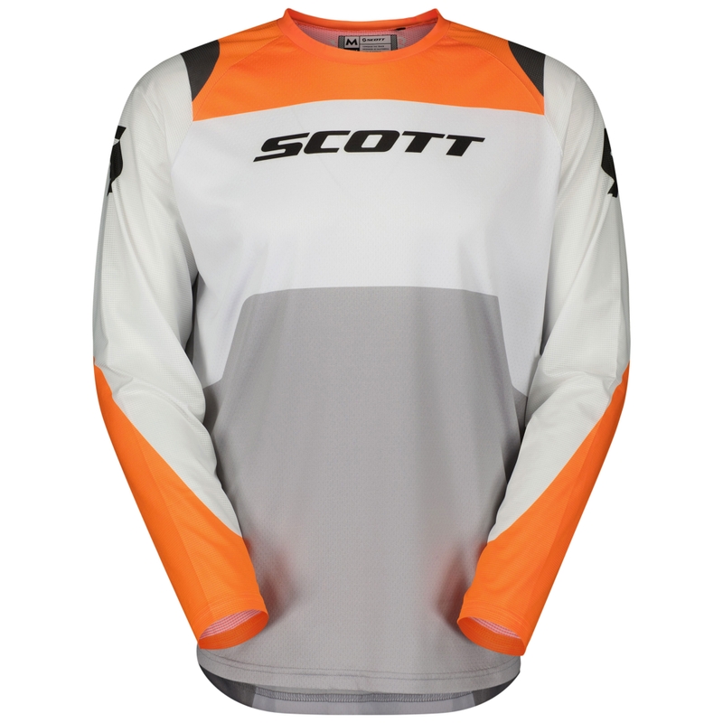 Tricou motocross SCOTT EVO Race alb-portocaliu