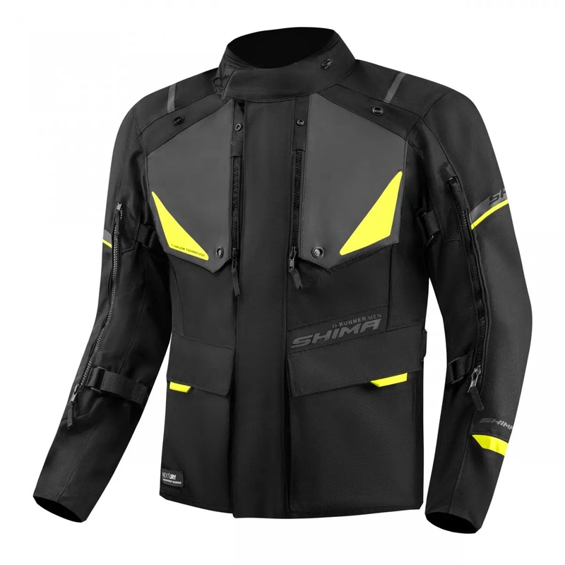 Geacă moto Shima Runner negru-galben fluo