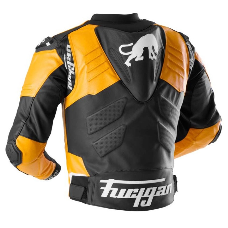 Geacă moto din piele Furygan Signature 55 negru-galben