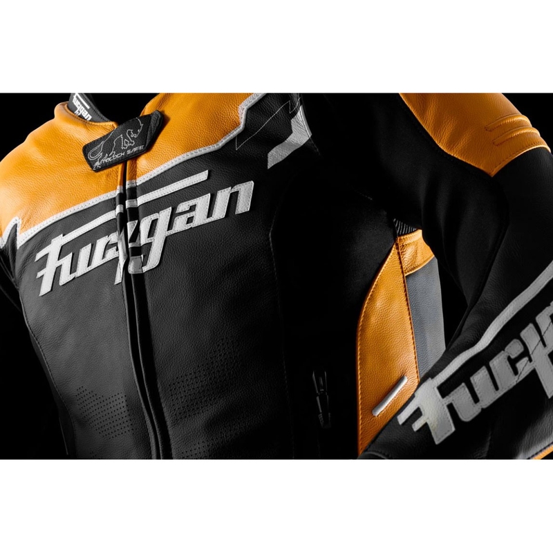Geacă moto din piele Furygan Signature 55 negru-galben