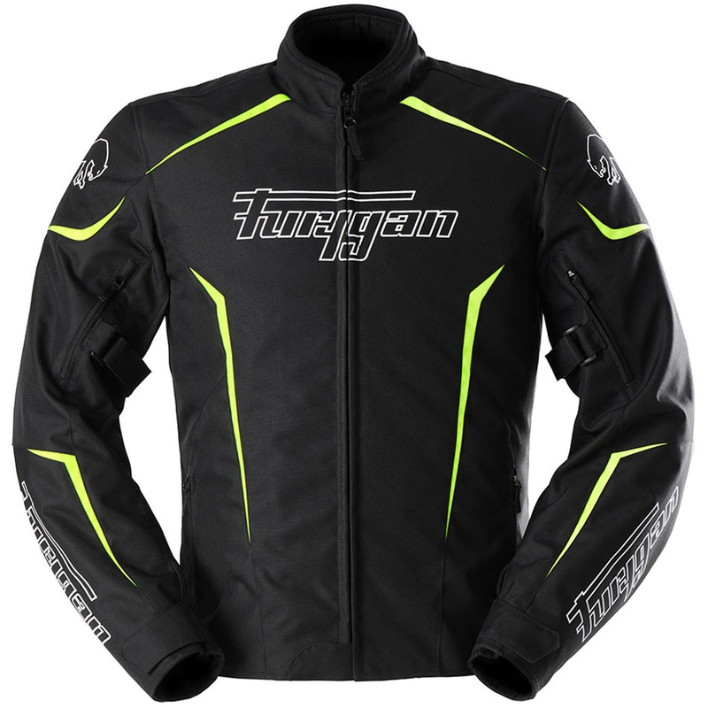 Geacă moto Furygan Yori negru-alb-galben fluo