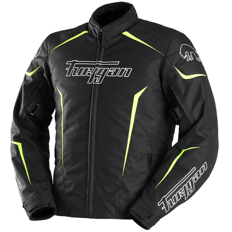 Geacă moto Furygan Yori negru-alb-galben fluo