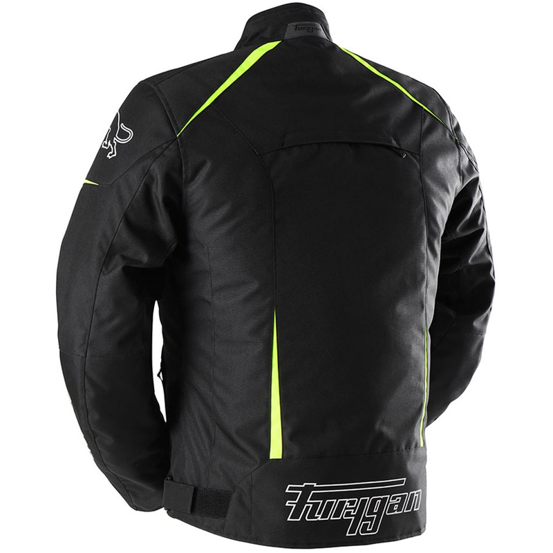 Geacă moto Furygan Yori negru-alb-galben fluo