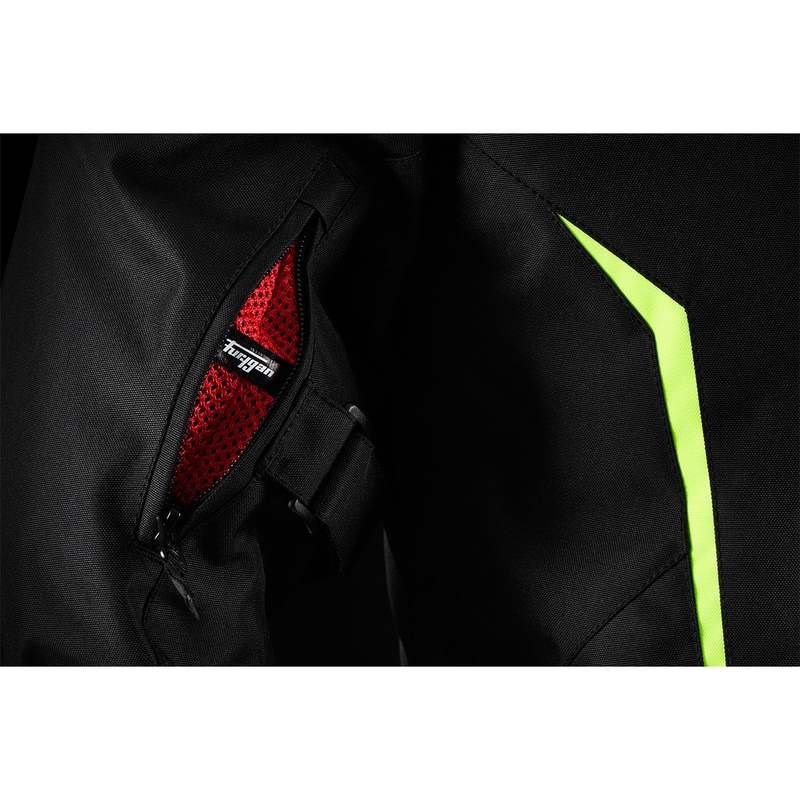 Geacă moto Furygan Yori negru-alb-galben fluo