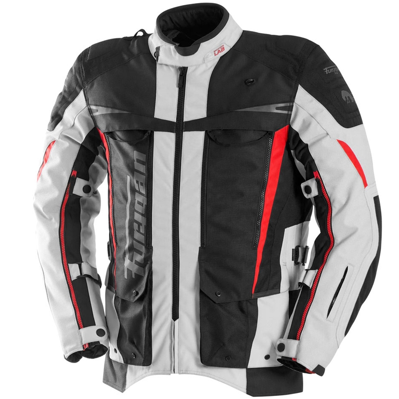 Geacă de motocicletă Furygan Montroc Kevlar® Primaloft® 3IN1+ negru-bej-roșu