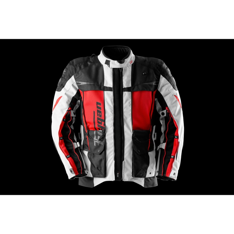 Geacă de motocicletă Furygan Montroc Kevlar® Primaloft® 3IN1+ negru-bej-roșu