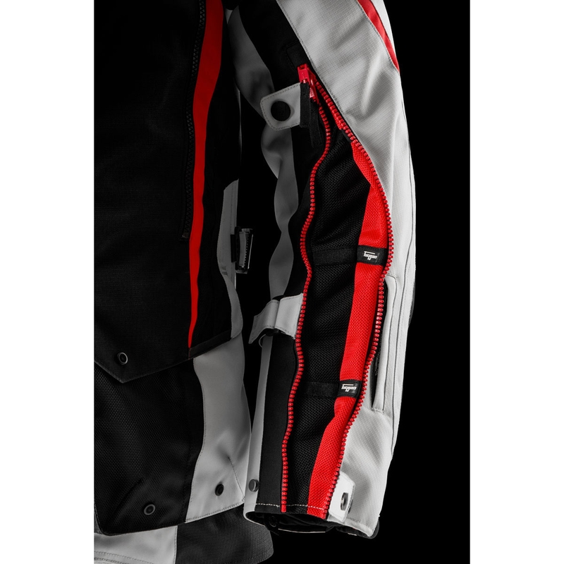 Geacă de motocicletă Furygan Montroc Kevlar® Primaloft® 3IN1+ negru-bej-roșu