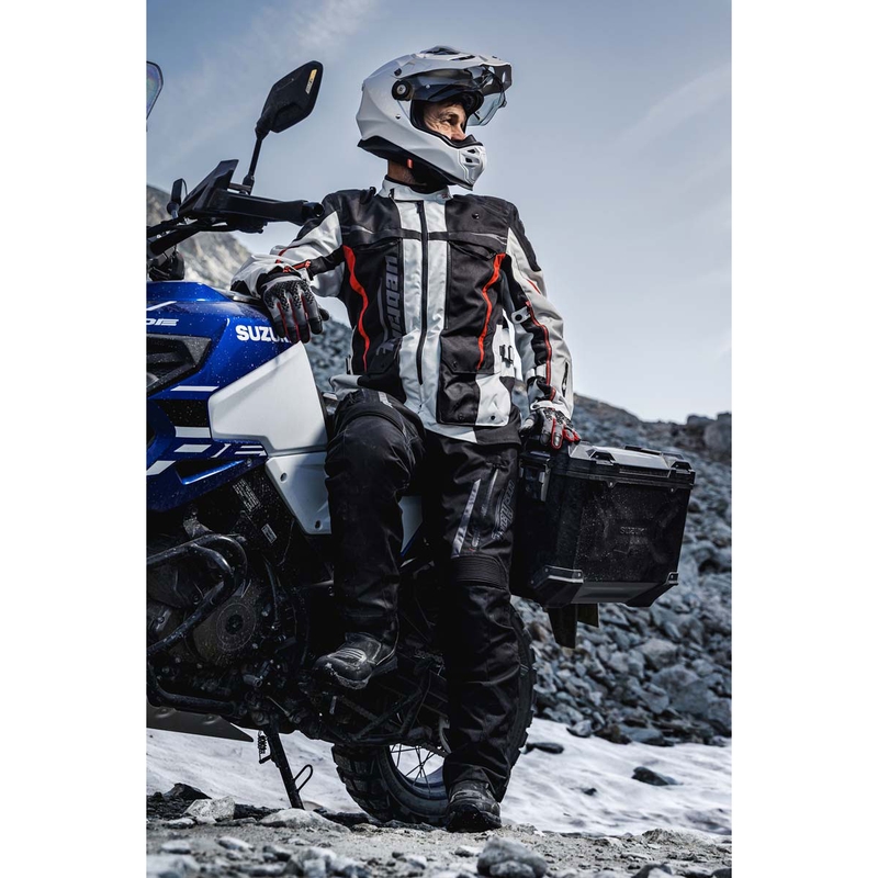 Geacă de motocicletă Furygan Montroc Kevlar® Primaloft® 3IN1+ negru-bej-roșu