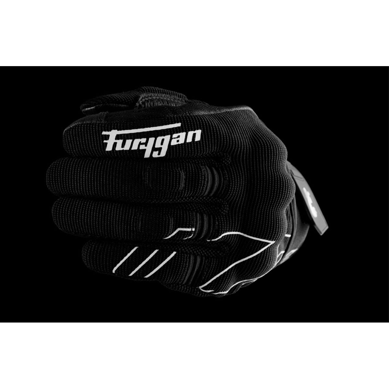 Mănuși moto Furygan Jet Neon D3O alb-negru