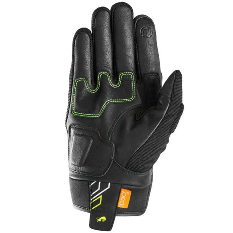 Mănuși moto Furygan Jet Neon D3O negru-alb-galben fluo